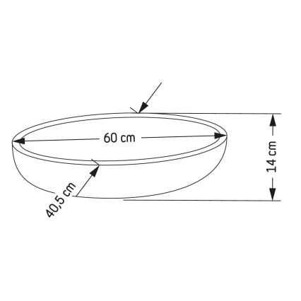 BATH DELUXE 06-060-19-23-00 - Praustuvas ant stalviršio OLSBORG 60x40,5 cm betonas/pilka