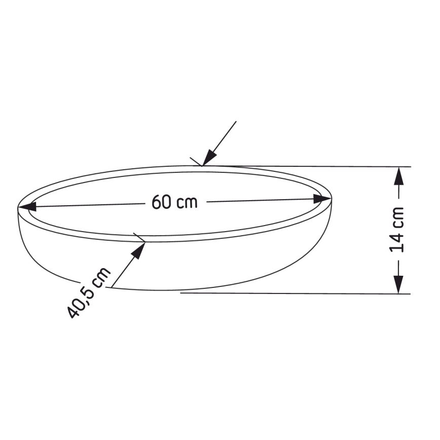 BATH DELUXE 06-060-19-23-00 - Praustuvas ant stalviršio OLSBORG 60x40,5 cm betonas/pilka