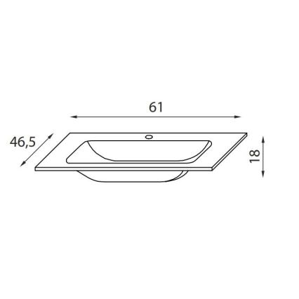 BATH DELUXE 06-060-60-11-01 - Įleidžiamas praustuvas CHICAGO 61x46,5 cm blizgi balta