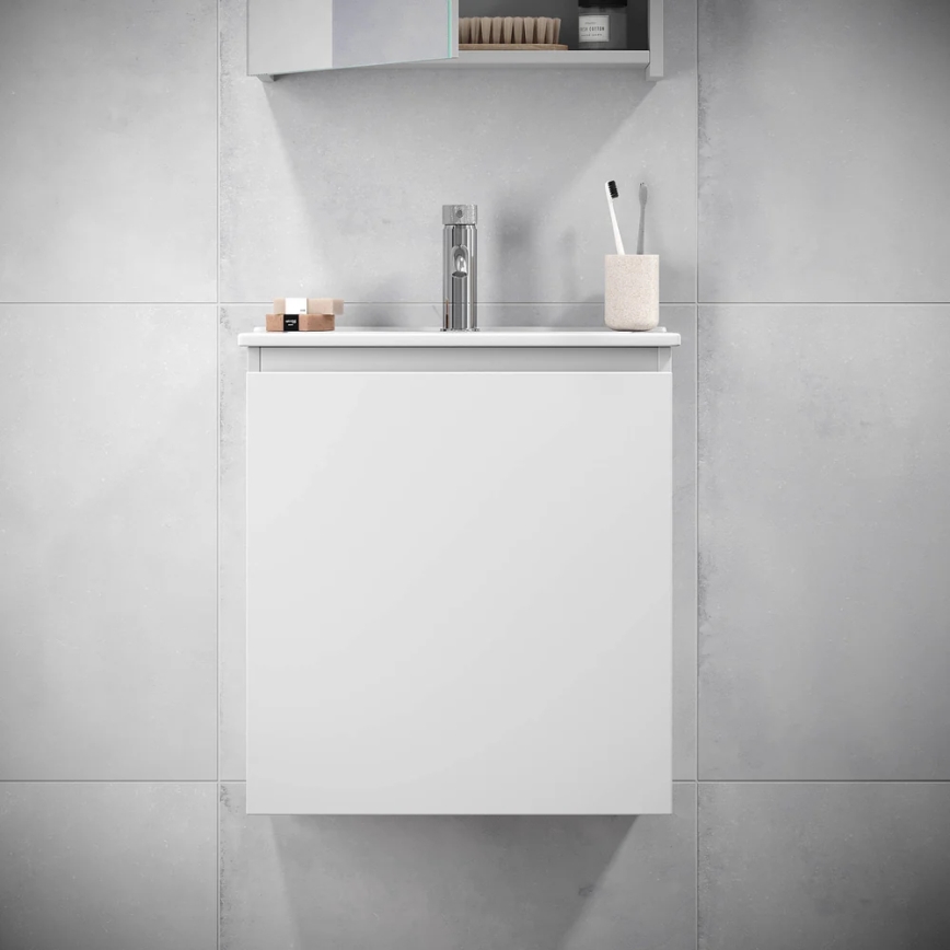 BATH DELUXE 09-050-63-01-01 - Vonios spintelė su praustuvu KENWOOD 51 cm matinė balta