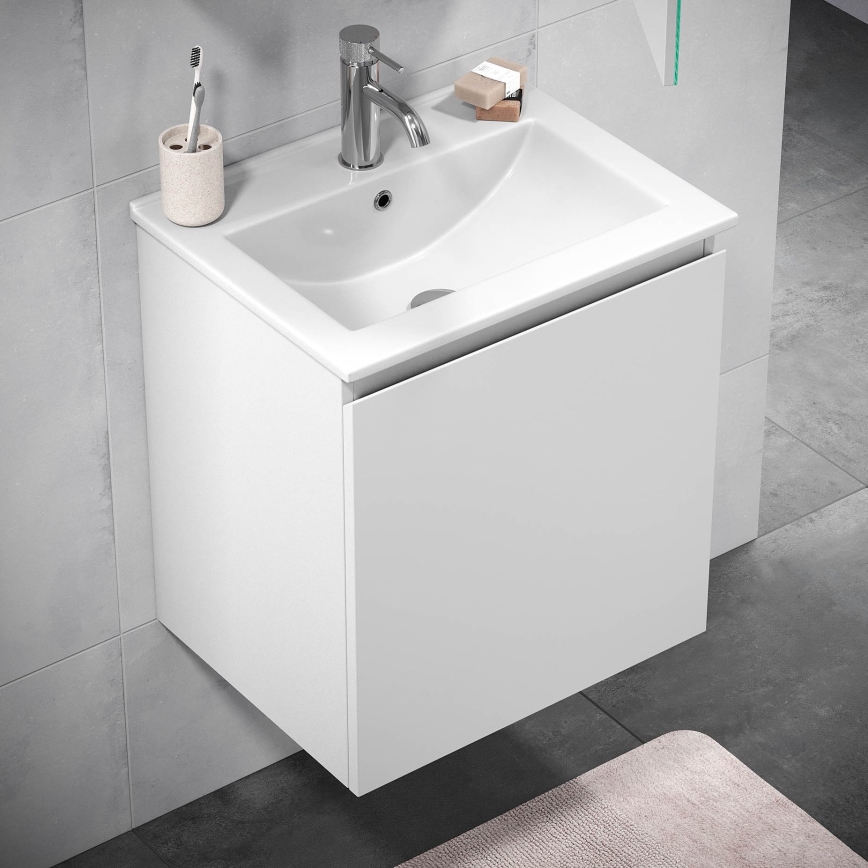 BATH DELUXE 09-050-63-01-01 - Vonios spintelė su praustuvu KENWOOD 51 cm matinė balta