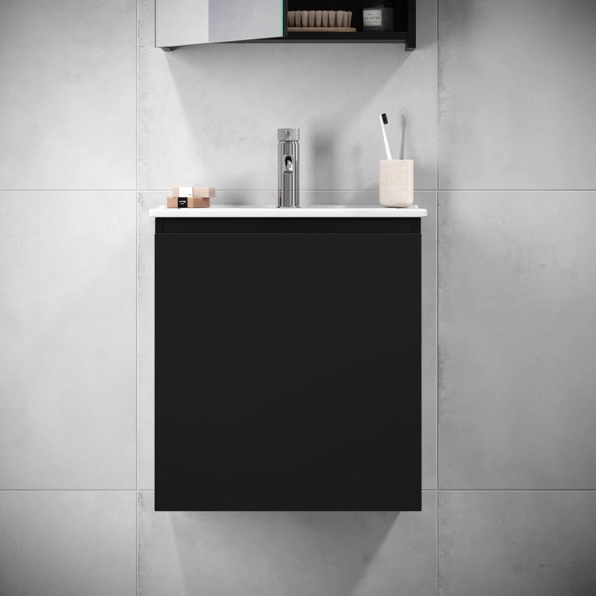 BATH DELUXE 09-050-63-02-01 - Vonios spintelė su praustuvu KENWOOD 51 cm matinė juoda