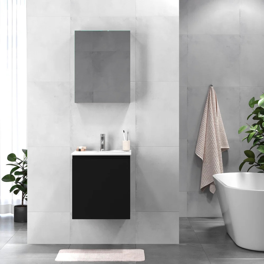 BATH DELUXE 09-050-63-02-01 - Vonios spintelė su praustuvu KENWOOD 51 cm matinė juoda
