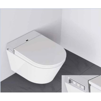 BATH DELUXE 21-040-02-11-00 - Pakabinamas tualetas su bidė ir klozeto dangčiu SoftClose TISVILDELEJE 1600W/230V balta + nuotolinio valdymo pultas