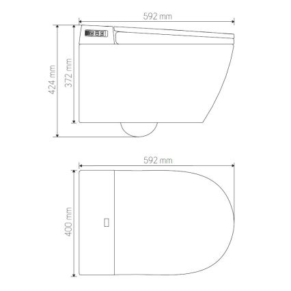 BATH DELUXE 21-040-02-11-00 - Pakabinamas WC su bide ir dangčiu su lėtu uždarymu (SoftClose) TISVILDELEJE 1600W/230V balta + nuotolinis valdymas