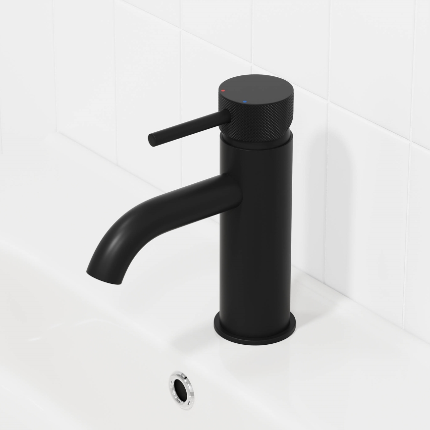 BATH DELUXE 28-005-03-02-00 - Praustuvo čiaupas ANHOLT 15,6 cm matinė juoda