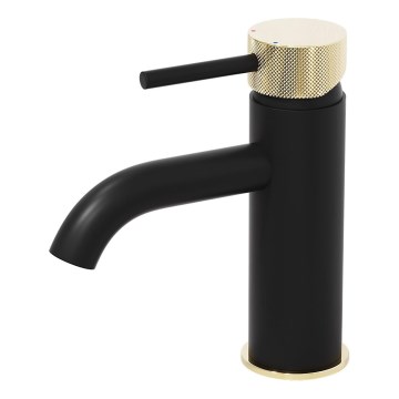 BATH DELUXE 28-005-03-72-00 - Praustuvo čiaupas ANHOLT 15,6 cm juoda/žalvaris