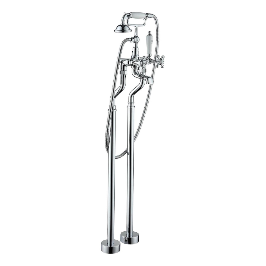 BATH DELUXE 28-108-01-60-00 - Laisvai stovintis vonios komplektas su čiaupu AEROSKOBING 106,3 cm blizgus chromas