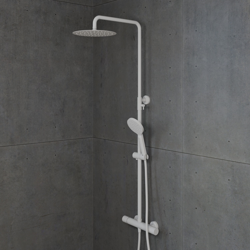 BATH DELUXE 31-120-05-01-00 - Dušo komplektas su termostatiniu maišytuvu DRAGOR matinė balta