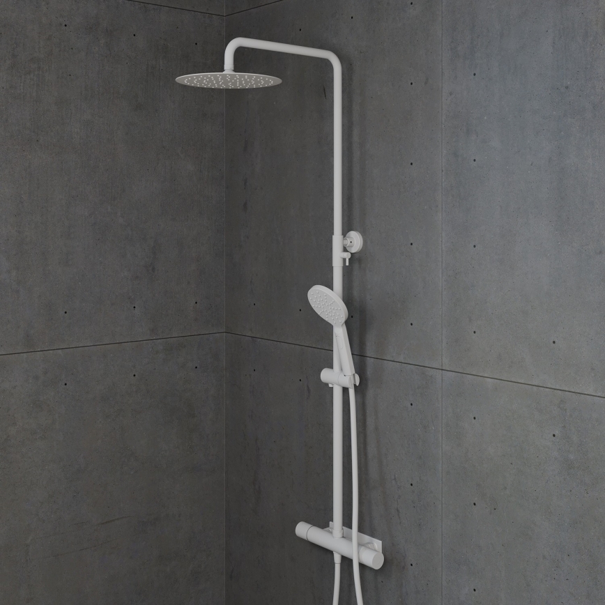 BATH DELUXE 31-120-07-01-00 - Dušo komplektas su termostatiniu maišytuvu DRAGOR matinė balta