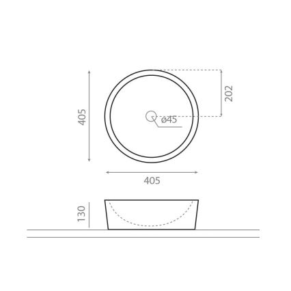 Bathco 00307 - Pastatomas ant stalviršio praustuvas DUAL, Ø 40,5 cm, akmuo/smėlinė