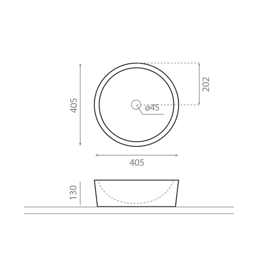 Bathco 00307 - Pastatomas ant stalviršio praustuvas DUAL, Ø 40,5 cm, akmuo/smėlinė