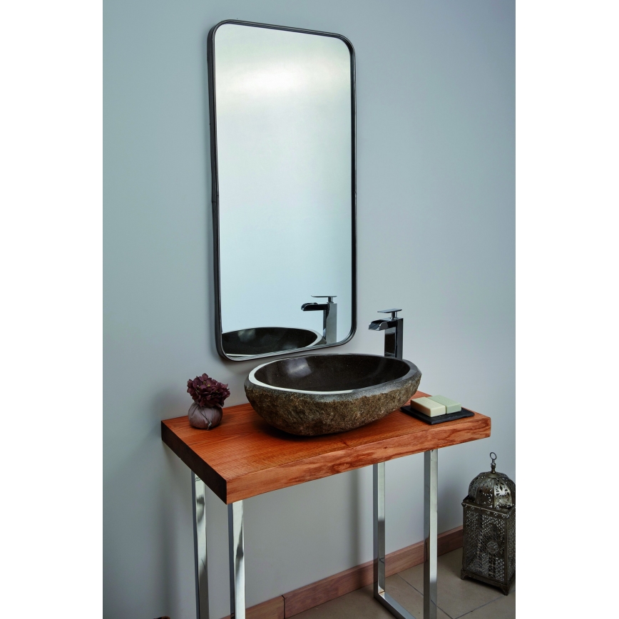 Bathco 00393 - Praustuvas ant stalviršio RIO 52x47 cm akmuo/pilka