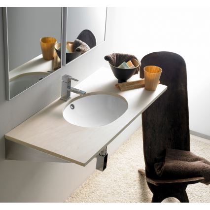 Bathco 0053 - Įleidžiamas praustuvas ANCONA 55x41 cm porcelianas/balta