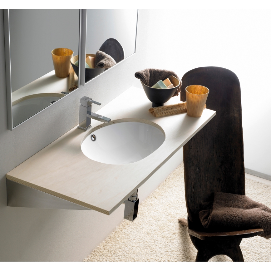 Bathco 0053 - Įleidžiamas praustuvas ANCONA 55x41 cm porcelianas/balta