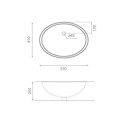 Bathco 0053 - Įleidžiamas praustuvas ANCONA 55x41 cm porcelianas/balta