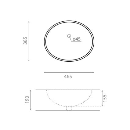 Bathco 0054 - Įleidžiamas praustuvas MODENA 43,5x38,5 cm porcelianas/balta