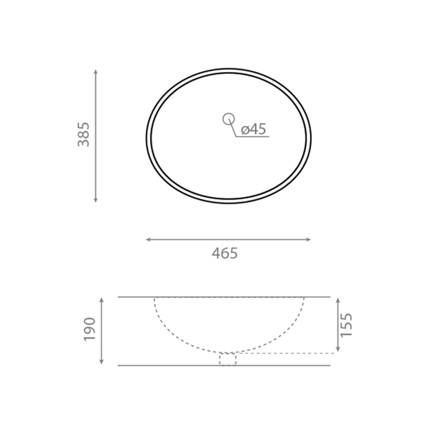 Bathco 0054 - Įleidžiamas praustuvas MODENA 43,5x38,5 cm porcelianas/balta