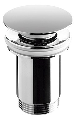 Bathco 0212 - praustuvo nutekėjimo vožtuvas be perpylimo CLICK-CLACK, skersmuo 6 cm, blizgus chromas