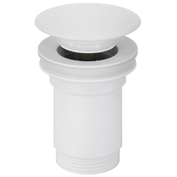 Bathco 0212BL - Kriauklės išleidimo mechanizmas CLICK-CLACK be perpylimo, skersmuo 6 cm, matinė balta