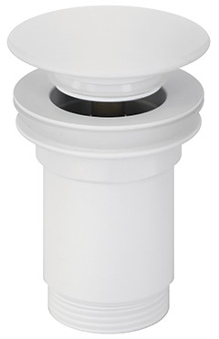 Bathco 0212BL - Kriauklės išleidimo mechanizmas CLICK-CLACK be perpylimo, skersmuo 6 cm, matinė balta