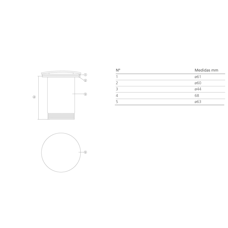 Bathco 0212BL - Kriauklės išleidimo mechanizmas CLICK-CLACK be perpylimo, skersmuo 6 cm, matinė balta