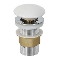 Bathco 0212MT – praustuvo uždarymas be perpildymo CLICK-CLACK, skersmuo 6 cm, blizgus chromas/matinė balta