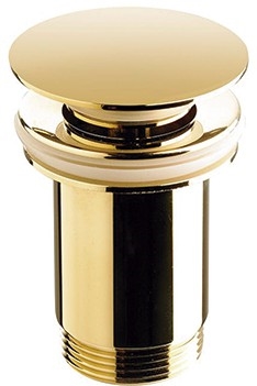 Bathco 0212OR - praustuvo išleidimo vožtuvas be perpildymo CLICK-CLACK, skersmuo 6 cm, aukso spalvos