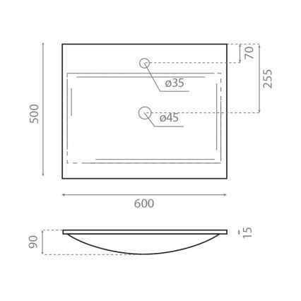 Bathco 0507 - Įleidžiamas praustuvas MONACO 60x50 cm derva/balta