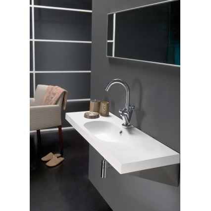 Bathco 0516 - Įleidžiamas praustuvas ICE 60x35 cm derva/balta