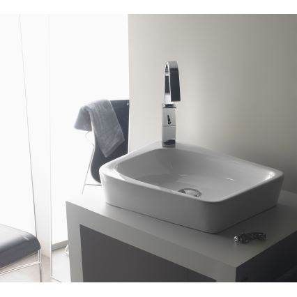 Bathco 4001 - Praustuvas montuojamas ant stalviršio ARAGON 50x40,5 cm porcelianas/balta