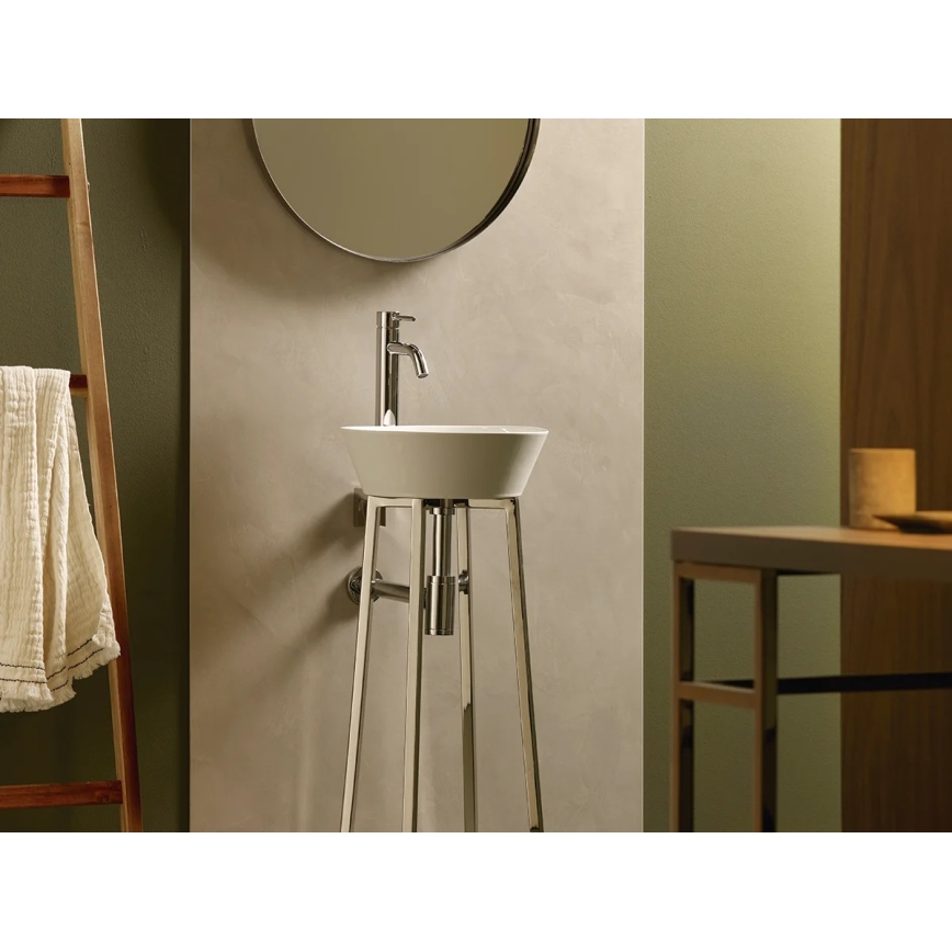 Bathco 8216 - Praustuvo stovas VOLTA 76x40 cm plienas/blizgus chromas