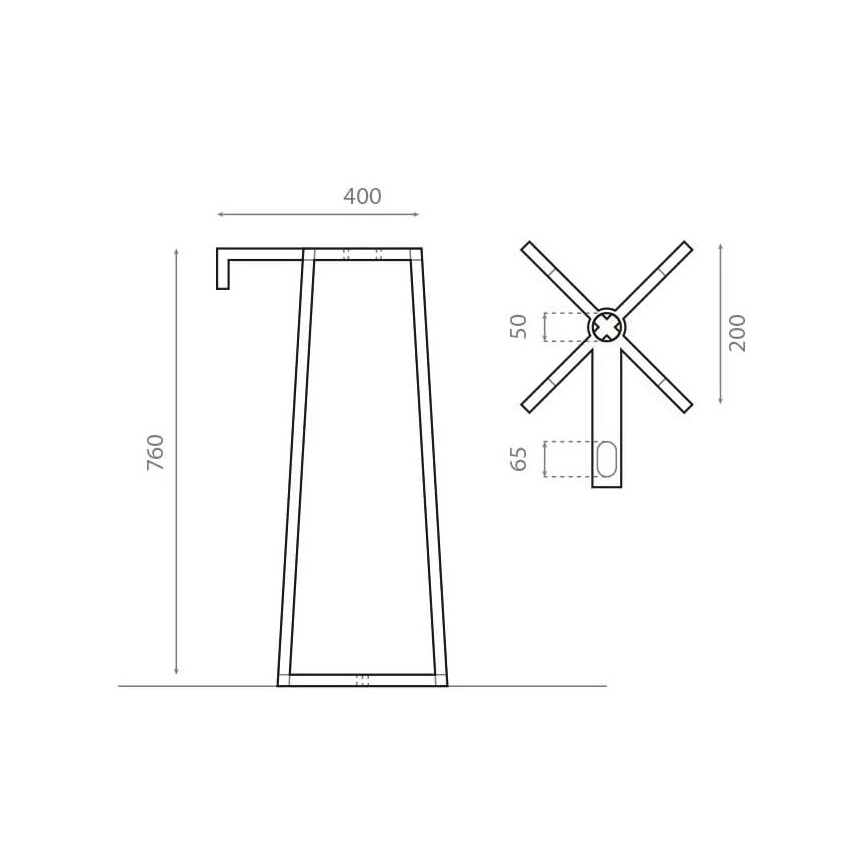 Bathco 8216 - Praustuvo stovas VOLTA 76x40 cm plienas/blizgus chromas