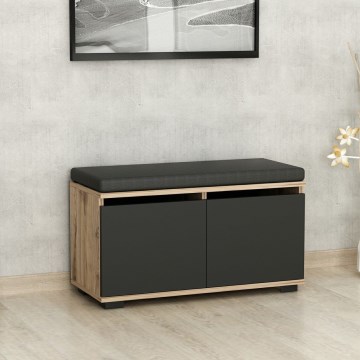 Batų dėžė DRAGO 42x80 cm juoda/riešutas