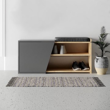 Batų dėžė FIONA 37x104 cm ruda/antracito spalvos