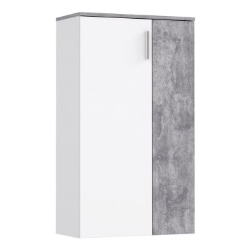 Batų spintelė ETON, balta/pilka (betonas)