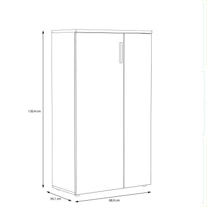 Batų spintelė ETON, balta/pilka (betonas)