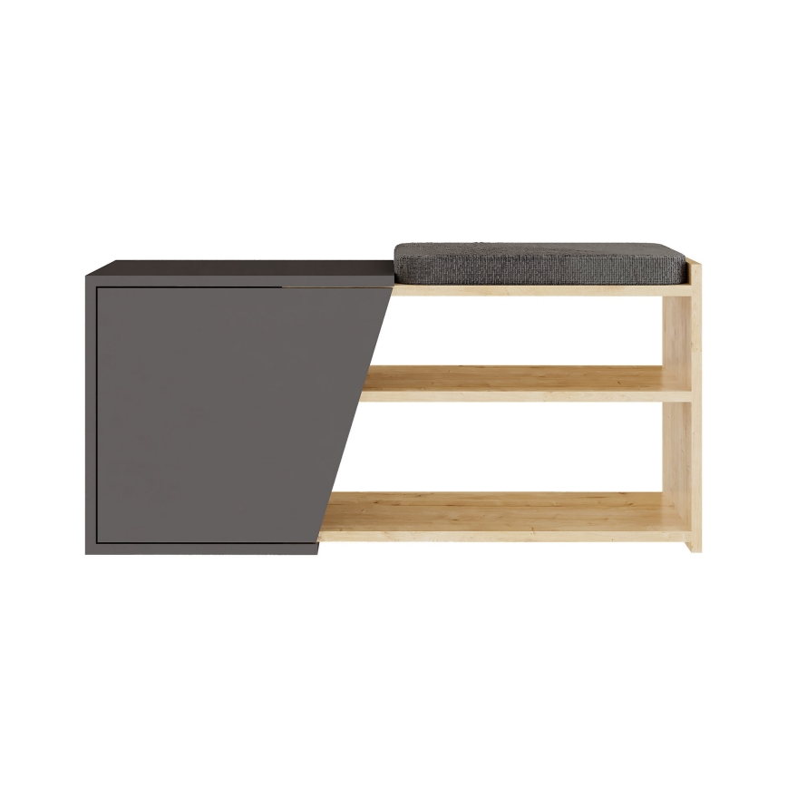 Batų dėžė FIONA 37x104 cm ruda/antracito spalvos