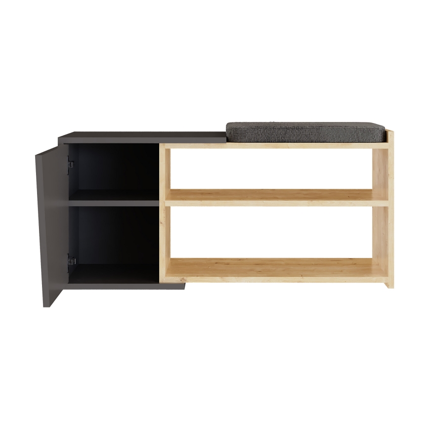 Batų dėžė FIONA 37x104 cm ruda/antracito spalvos