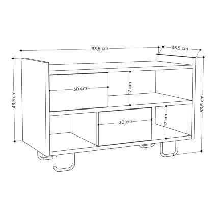 Batų dėžė TROY 53x83 cm smėlio/antracito spalvos