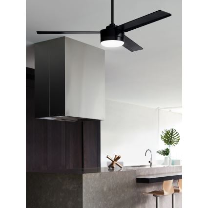 BAYSIDE 213033 - LED lubinis ventiliatorius LAGOON GX53/17W/230V juodas + nuotolinio valdymo pultas