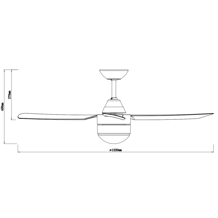 BAYSIDE 531018 - Lubinis ventiliatorius MEGARA 2xE14/15W/230V juodas + nuotolinio valdymo pultas