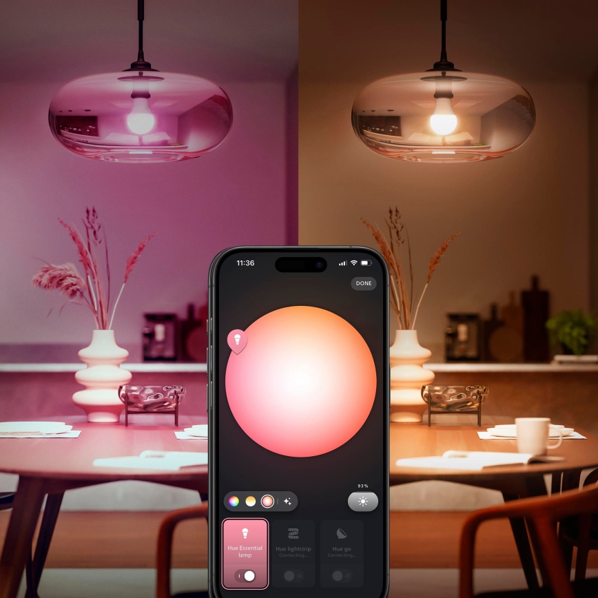 Pradinis Philips Hue White And Color Ambiance Essential rinkinys 2xE27/8W/230V 2200-6500K + prijungimo įrenginys