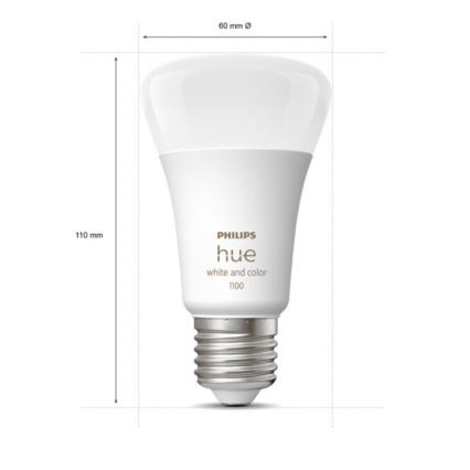 Bazinis komplektas Philips Hue WHITE AND COLOR AMBIANCE 2xE27/9W/230V 2000-6500K + sujungimo įrenginys