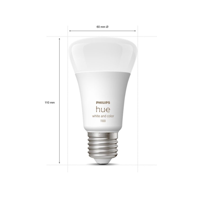 Bazinis komplektas Philips Hue WHITE AND COLOR AMBIANCE 2xE27/9W/230V 2000-6500K + sujungimo įrenginys