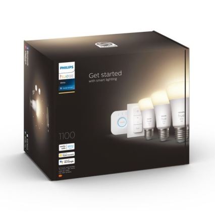 Bazinis komplektas Philips Hue WHITE 3xE27/9,5W 2700K + sujungimo įrenginys