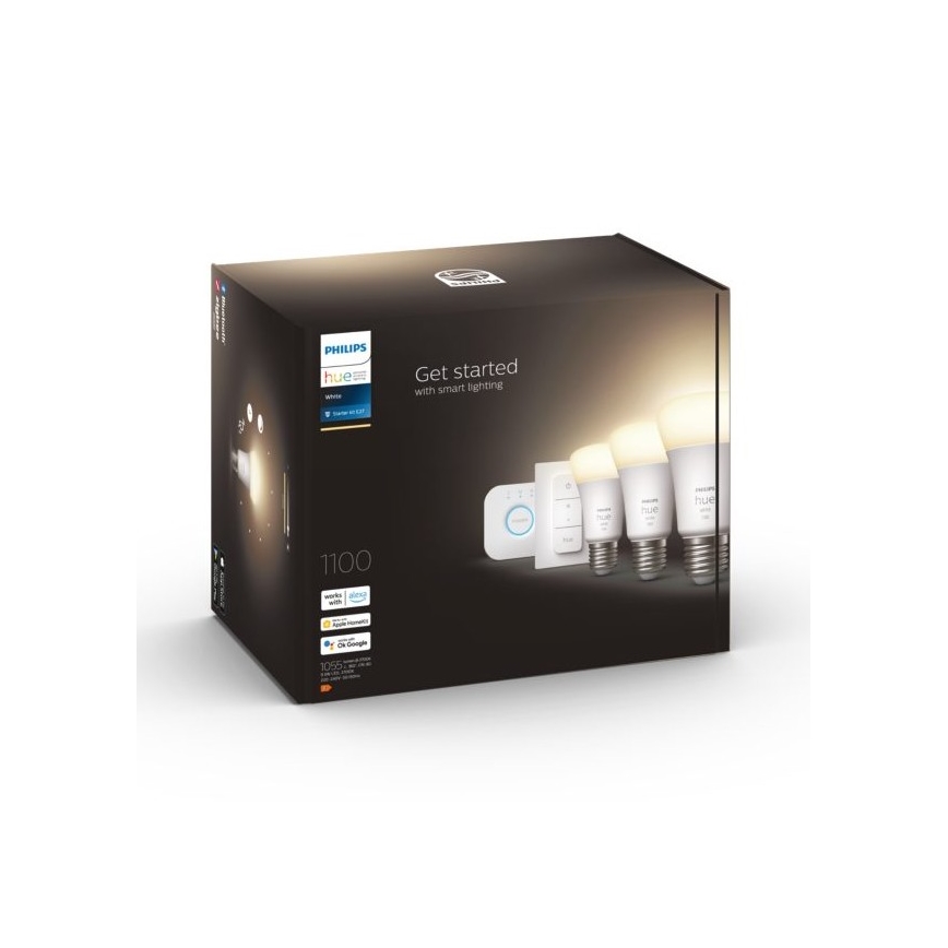 Bazinis komplektas Philips Hue WHITE 3xE27/9,5W 2700K + sujungimo įrenginys