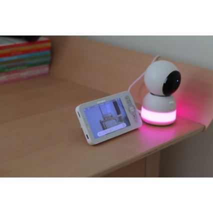Beaba - Išmanus įkraunamas kūdikių stebėjimo komplektas su monitoriumi ZEN NIGHT 720p 5V 4000 mAh Wi-Fi baltas