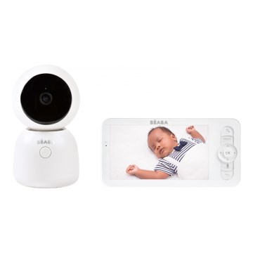 Beaba - Išmanus įkraunamas kūdikių stebėjimo komplektas su monitoriumi ZEN NIGHT 720p 5V 4000 mAh Wi-Fi baltas