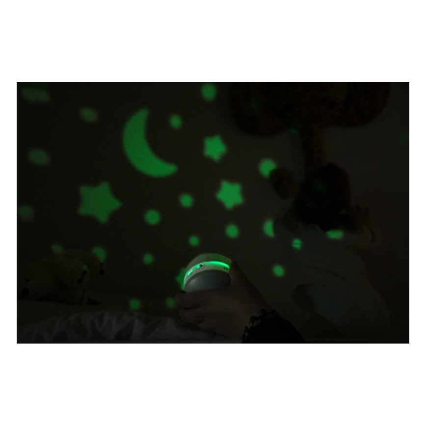 Beaba - Muzikinis projektorius PIXIE USB/5V 1300 mAh žalias